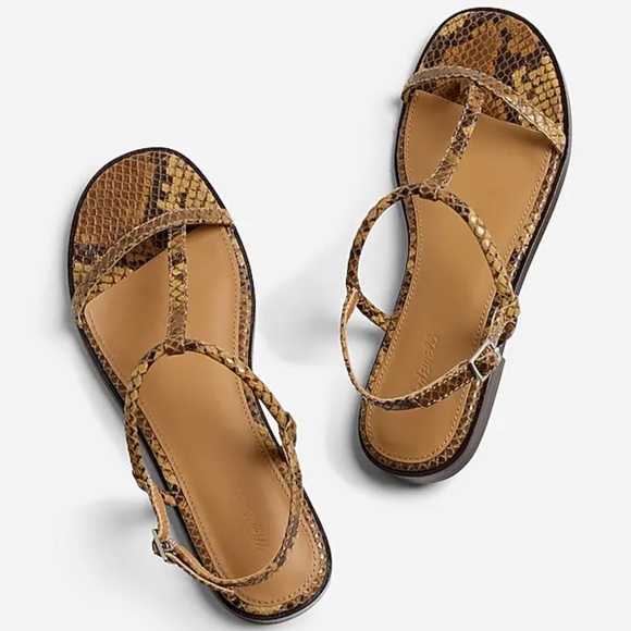 MADEWELL Size 8 The Bev T-Strap Thong Sandal in Sepia Multi $75 NR007 - Picture 1 of 7